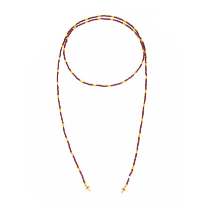 Collar Uva Chaquiras con Dorado Largo
