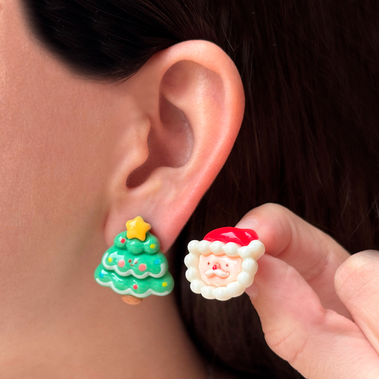 Aretes Santa y Arbol Navidad 3M4