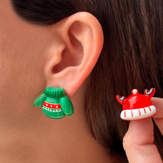 Aretes Gorrito y Sueter Navidad 3L5