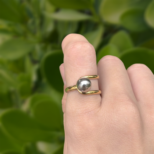 Anillo Oro-Plata Ajustable Acero Inox R20