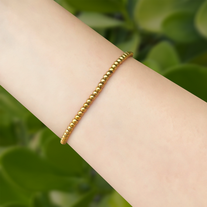 Pulsera Dorada Bolitas 3mm  Acero Inoxidable   1J7