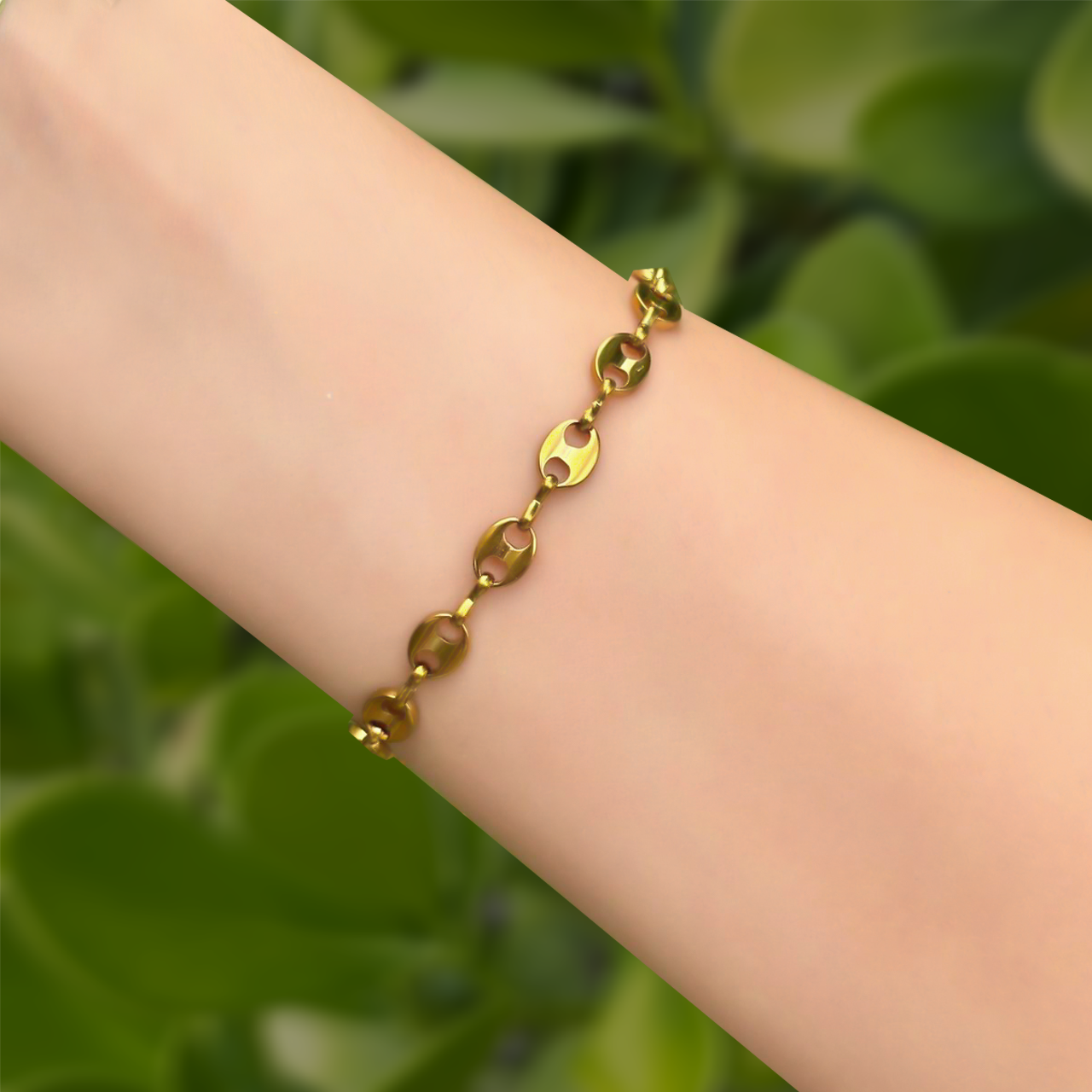 Pulsera Dorada OO Acero Inoxidable 3M5