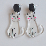 Aretes Gato Acrilico Transpa  2J6