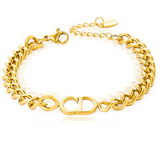 Pulsera Cadena Dorada Acero Inox 1F8