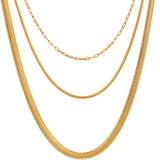 Collar Layer Triple Dorado Acero Inoxidable  E#3