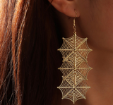 Aretes Telaraña Dorada Halloween R14