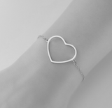 Pulsera Corazon  Plateada Acero Inox  2N3