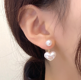 Aretes Corazón de Perla 1S1