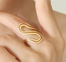 Anillo Ondas Acero Inoxidable  1W7