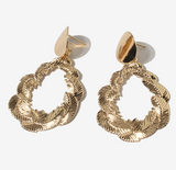 Aretes Aro de Hojas Doradas  1O7