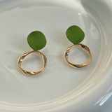 Aretes Verde Dorado   1S2