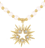 Collar Perlitas Estrella  Chapa de oro  2F6