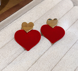 Aretes Corazon Aterciopelado  1Z2