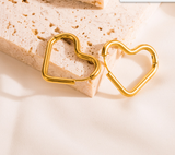Aretes Corazon Dorado Acero Inox   2F1
