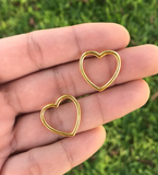 Aretes Chapa de Oro 14K Corazón  C636