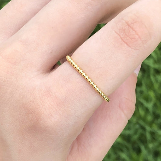 Anillo Bolitas Chapa de Oro
