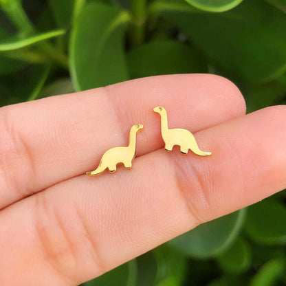 Aretes Dino Chapa de Oro 18K