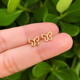 Aretes Mariposa Chapa de Oro 18K   Az134