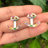 Aretes Ojo Multicolor Rainbow C633