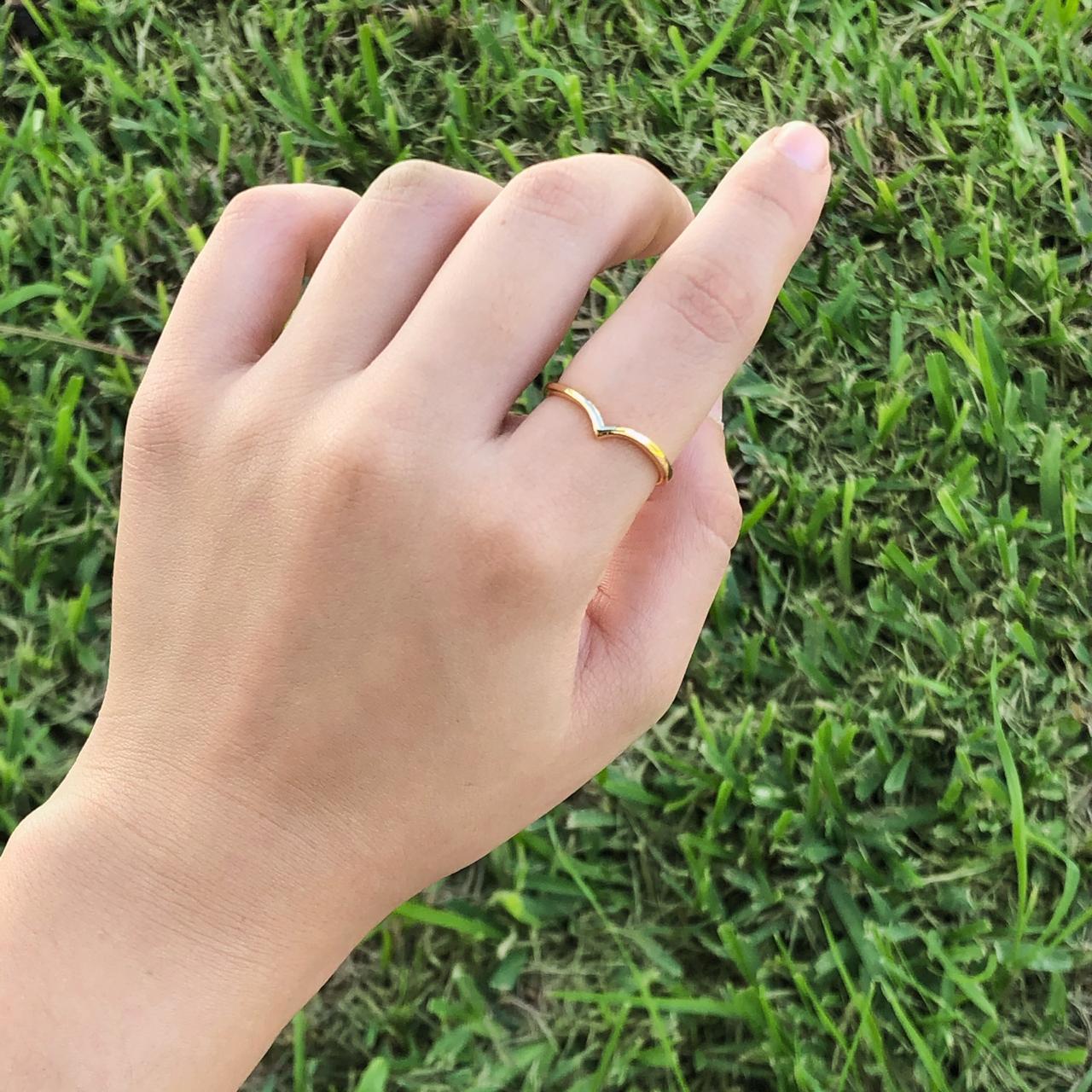 Anillo Dorado Chapa de Oro  R757
