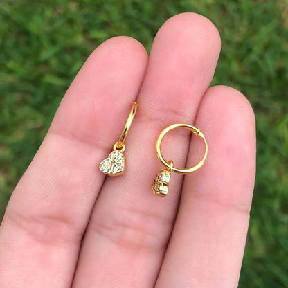 Aretes Corazon Chapa de Oro 18K AZ226