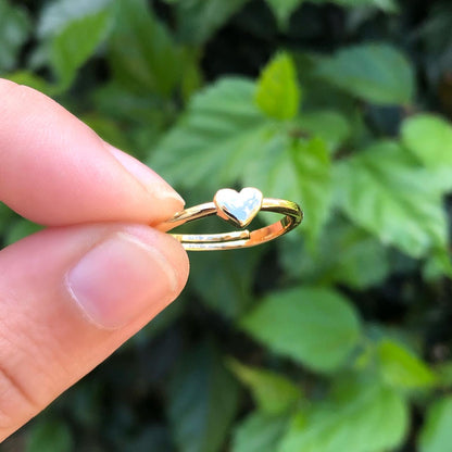 Anillo Corazón Chapa de Oro Az239