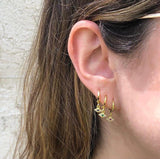 Aretes Chapa de Oro Ojo Azul Az58
