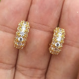 Aretes Zirconias Chapa de Oro 14K Az263