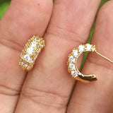 Aretes Zirconias Chapa de Oro 14K Az263