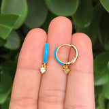 Aretes Azul Chapa de Oro 18K AZ106