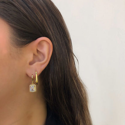 Aretes Arracada Chapa de Oro Az311
