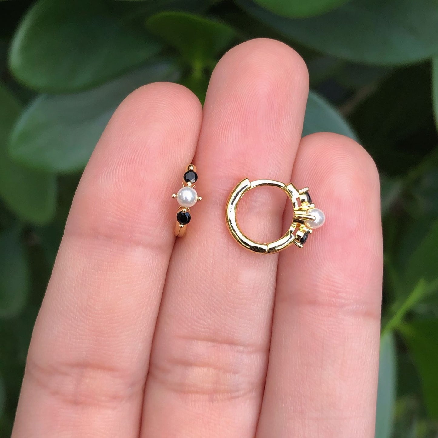 Aretes  Perlita Chapa de Oro C704