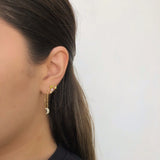 Aretes Cadena Luna Chapa de Oro Az69