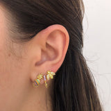 Aretes Lila Chapa de Oro Az80