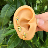 Aretes Estrella De Mar Chapa De Oro AZ74