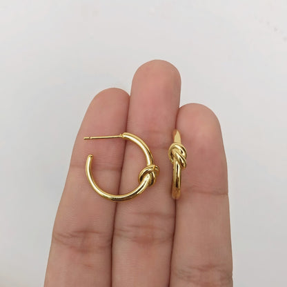 Aretes Arracada Nudo Chapa De Oro AZ113