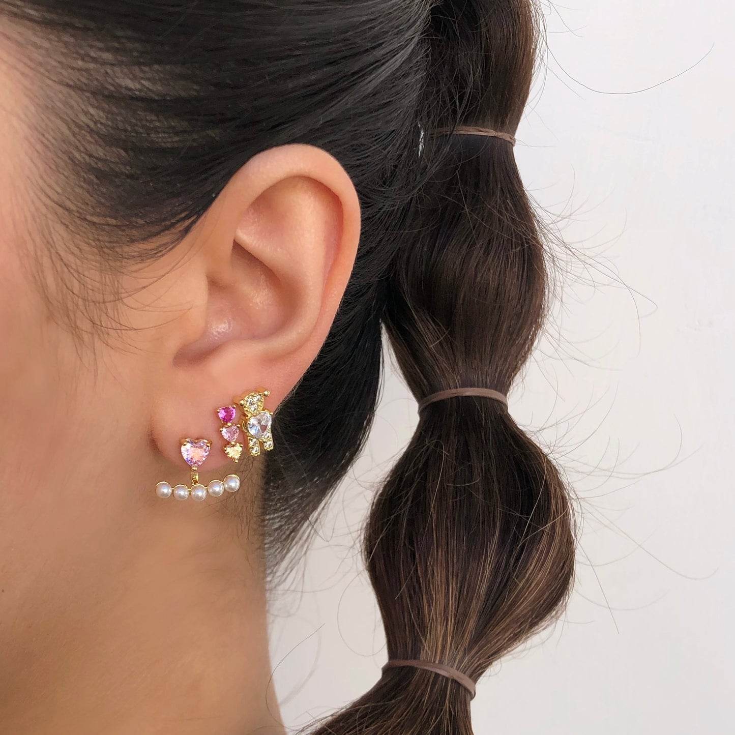 Aretes Zirconias Osito Chapa de Oro az212