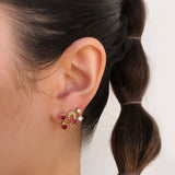 Aretes Zirconias Chapa de Oro AZ67