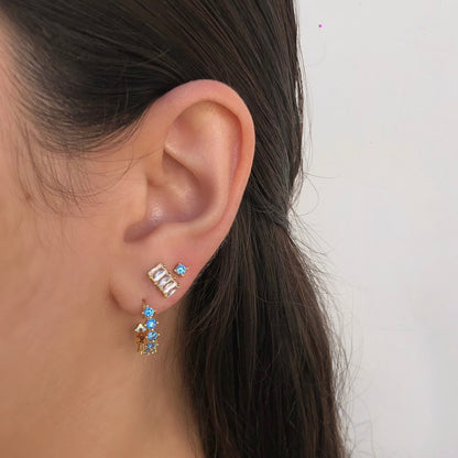 Aretes Azules Chapa de Oro AZ173