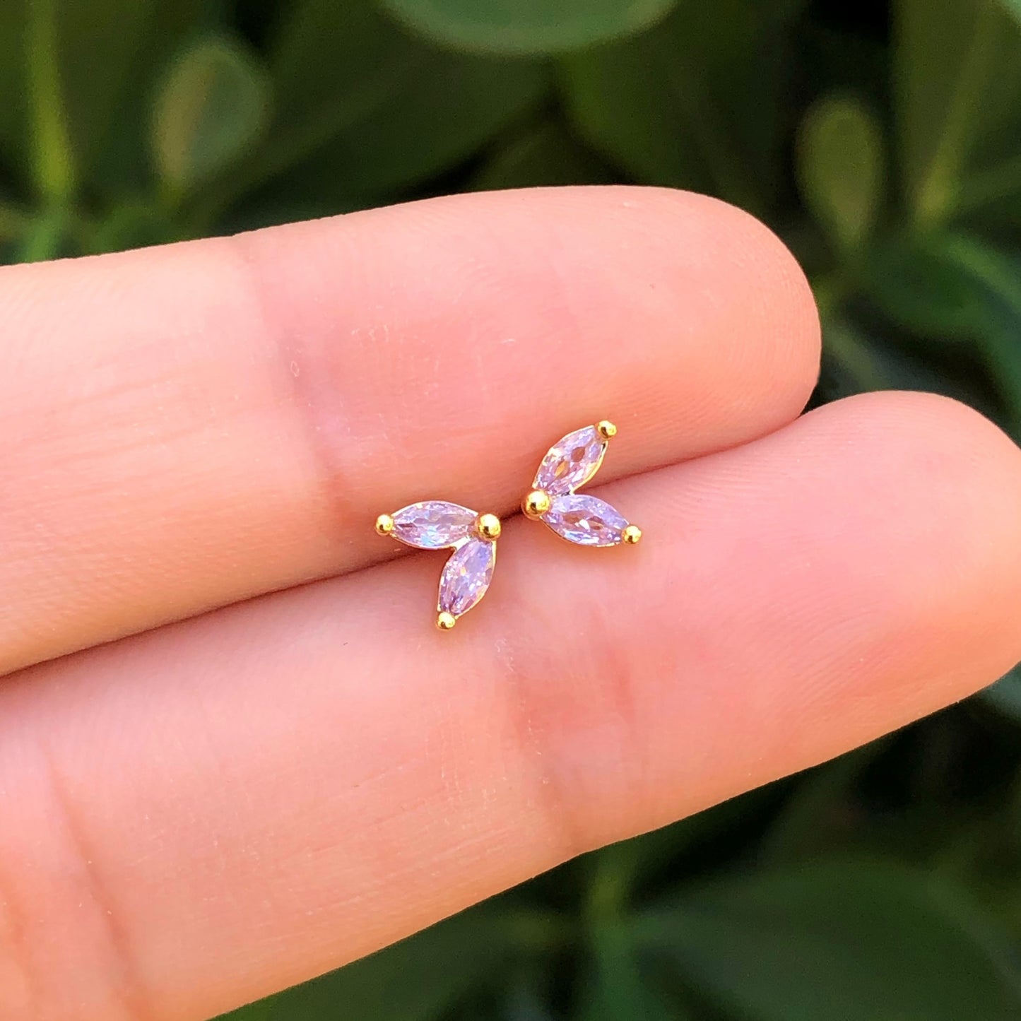 Aretes Corazón Chapa de Oro Az18