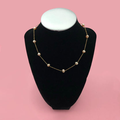 Collar Perlas Rose Chapa de Oro   2F1