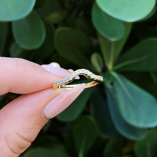 Anillo Zirconias Ajustable Chapa de Oro R33