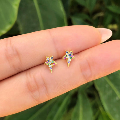Aretes Estrella Chapa de Oro AZ100