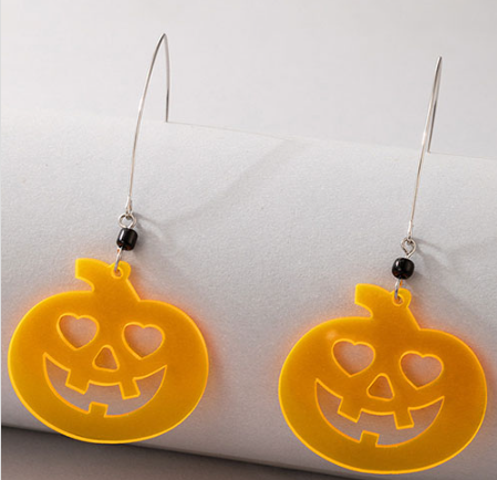 Aretes Calabaza Fosfo Halloween 3M3